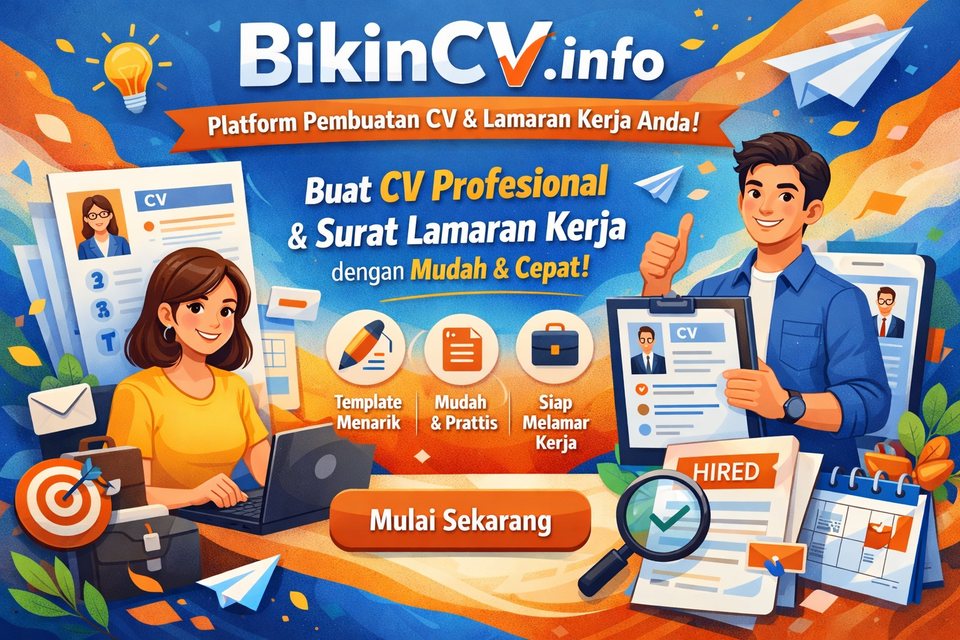 Poster BikinCV: Buat CV profesional dan surat lamaran kerja